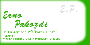 erno pakozdi business card